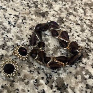 Elegant Silver and Purple Jewelry Set